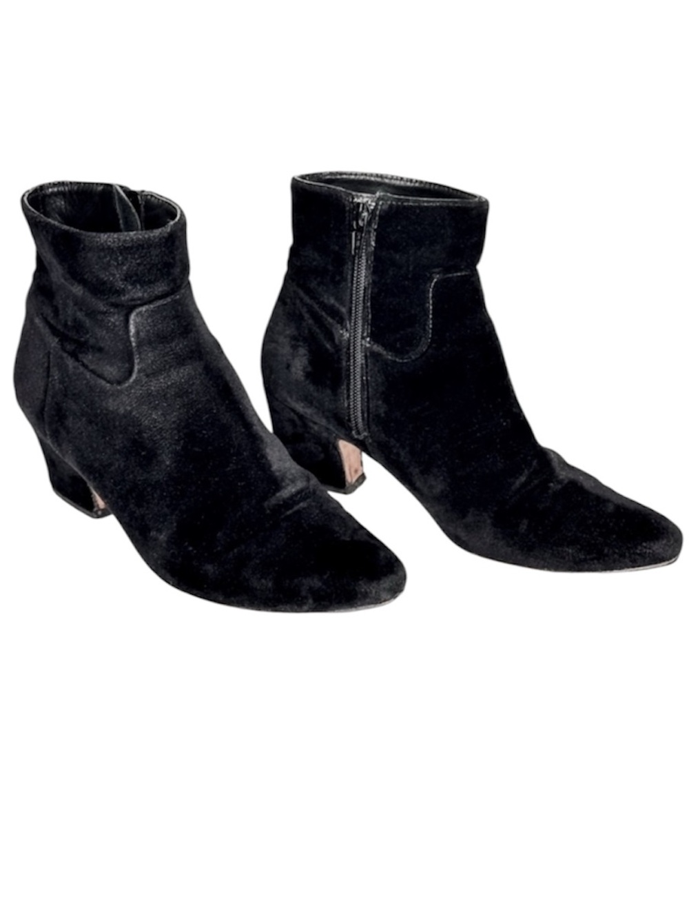 Miista Lorelle Black Velvet Ankle Boots Size 5.5